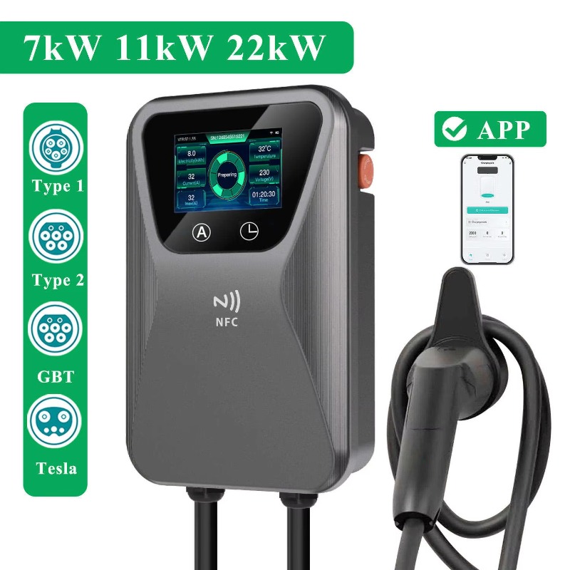 EV Charger Smart Wallbox 7kW 1 - đánh giá và giá 22Kw Wallbox Type 2 Ocpp Rfid